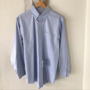 NWT Brooks Brothers Traditional Oxford Polo Blue Button Down Dress Shirt